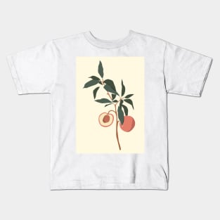 Lovely Peaches Modern Minimalistic Illustration Kids T-Shirt